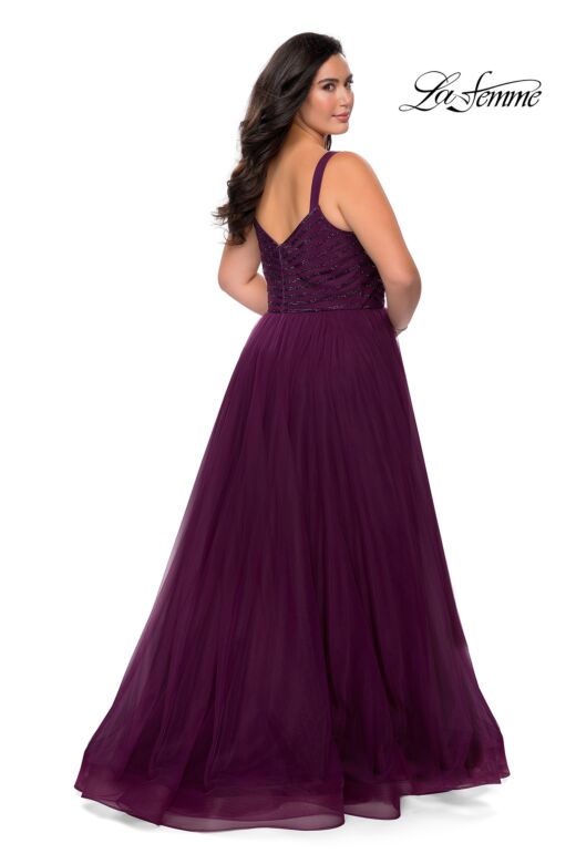 La Femme 29060 A-Line Slit Skirt Plus Size Dress