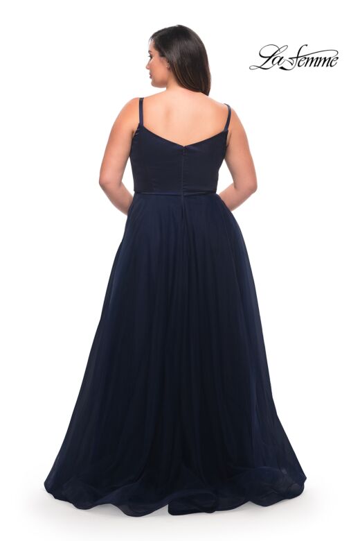 La Femme 29072 V-Neckline A-Line Silhouette Plus Size Dress