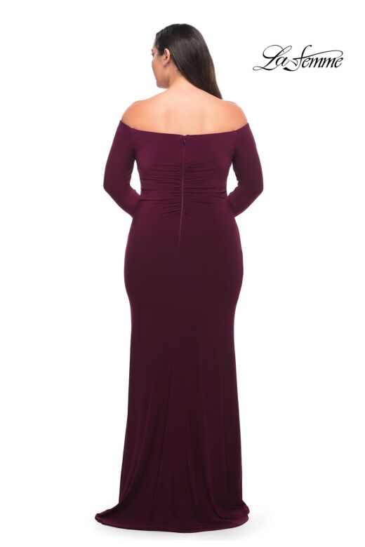 La Femme 29530 Long-Sleeve Off-The-Shoulder Plus Size Dress