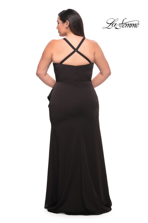 La Femme 29634 Crisscross Back Scoop Neckline Plus Size Dress