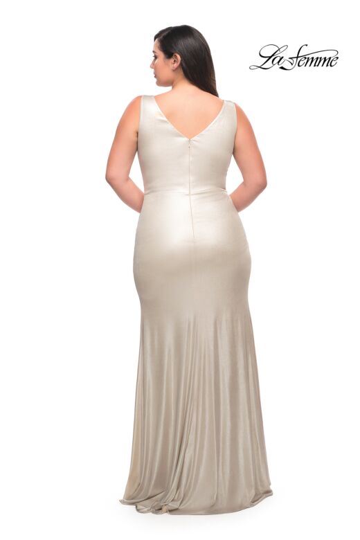 La Femme 30267 Surplice V-Neckline Ruched Bodice Plus Size Dress