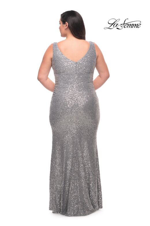 La Femme 30307 Surplice V-Neckline Ruched Bodice Plus Size Dress