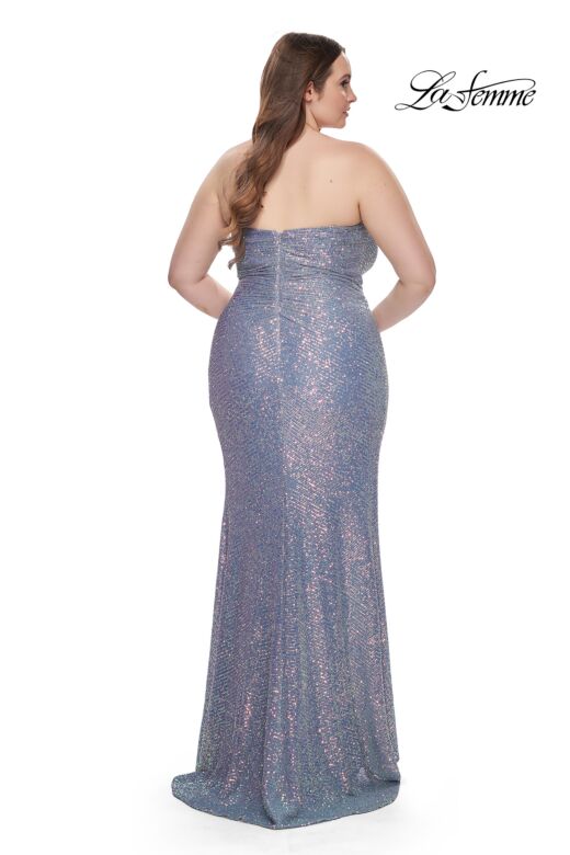 La Femme 31983 Strapless Surplice Sweetheart Neckline Plus Size Dress