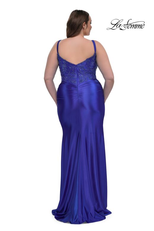 La Femme 32430 High Slit Beaded Bodice Plus Size Dress