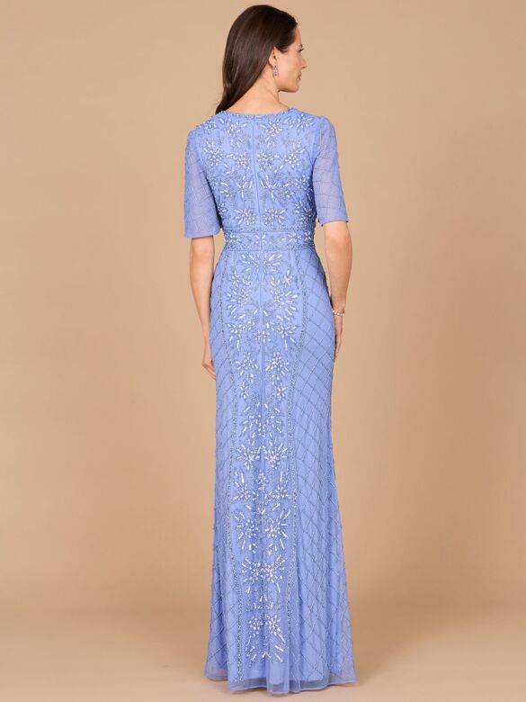 Lara 28983 Butterfly Sleeves Surplice Top Dress