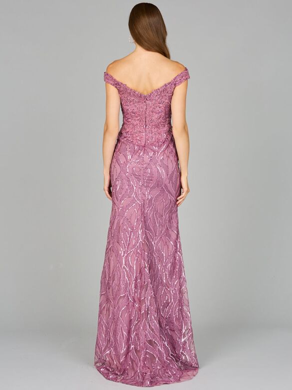 Lara 29045 Off The Shoulder Embellished Dress