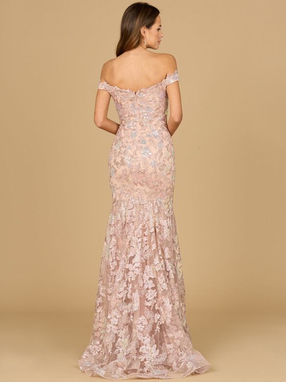 Lara 29136 Embroidered Off The Shoulder Dress