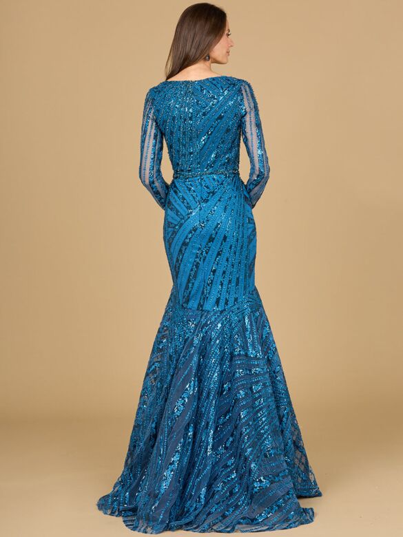 Lara 29188 Long Sleeves Trumpet Silhouette Dress