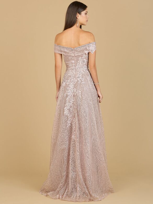Lara 29191 Off The Shoulder Sparkle Dress