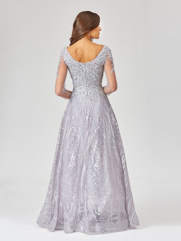 Lara 29479 Illusion Sleeves V-Neck Lace Dress