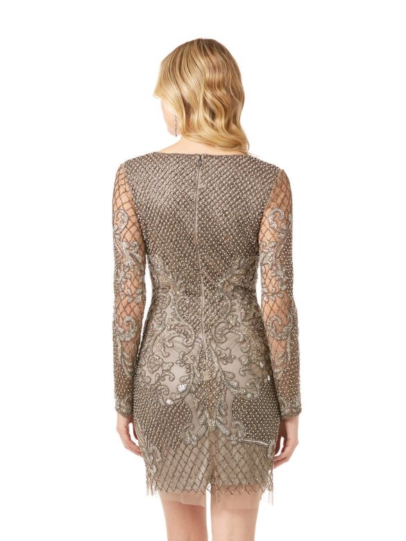 Lara 29610 Plunging Neckline Long Sleeve Dress