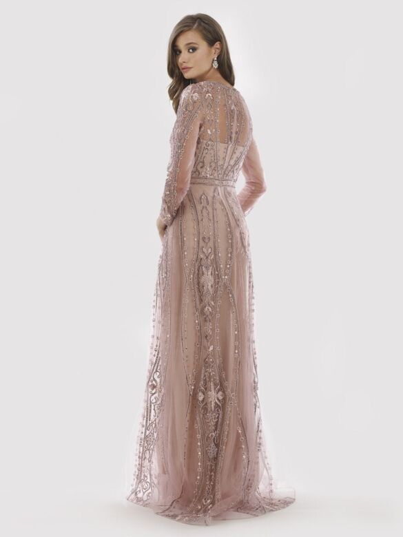 Lara 29788 Long Sleeve V-Neck Lace Dress