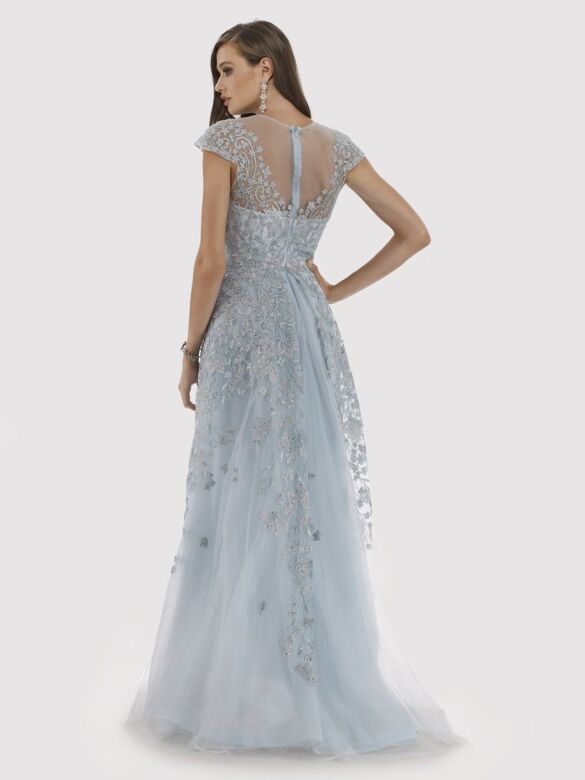 Lara 29798 Cap Sleeve Overskirt Lace Dress