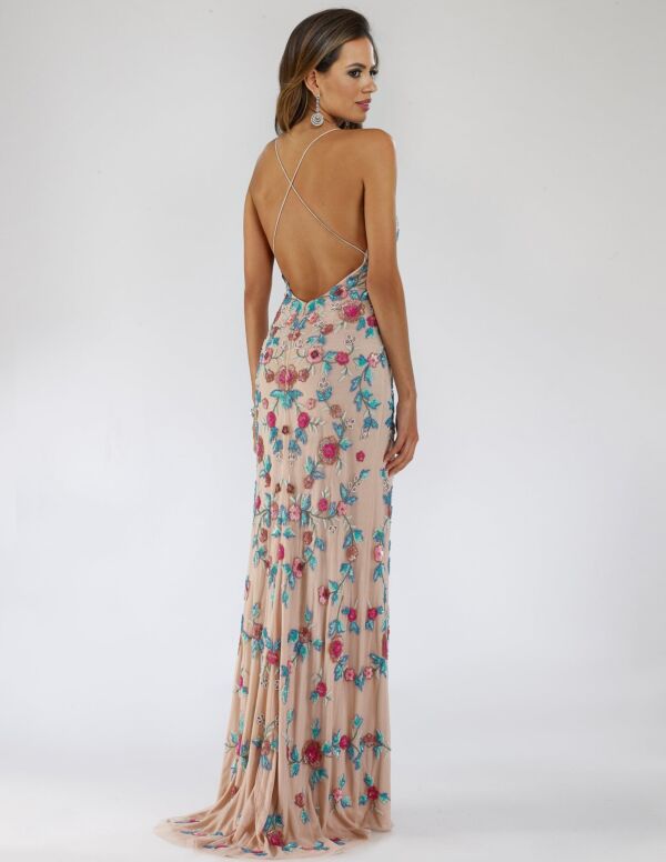 Lara 29486 Criss Cross Back Floral Dress
