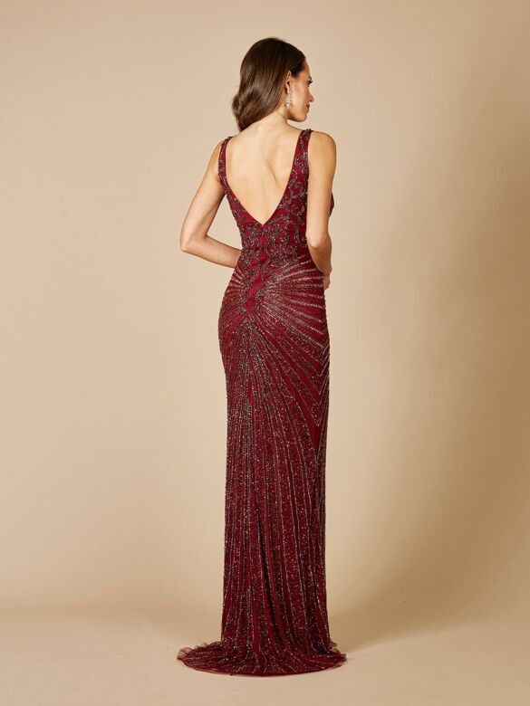 Lara 29528 Bare Back Plunging Neck Dress