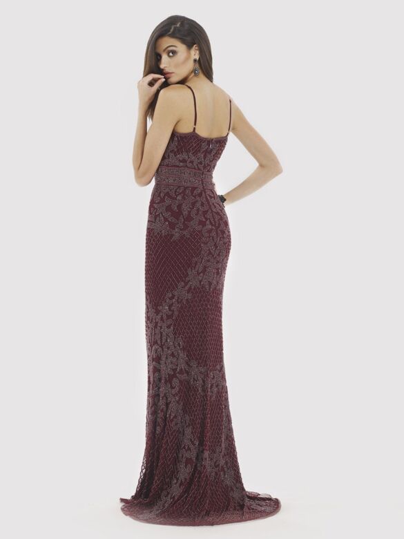 Lara 29904 Spaghetti Straps V-Neck Dress