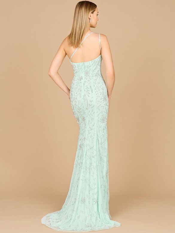 Lara 9938 Floral Embellished One Shoulder Dress