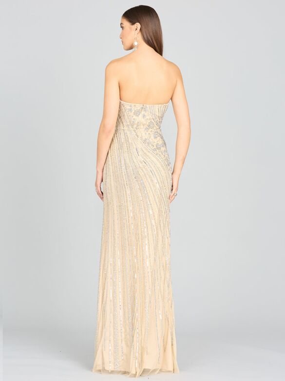 Lara 9987 High Slit Strapless Dress