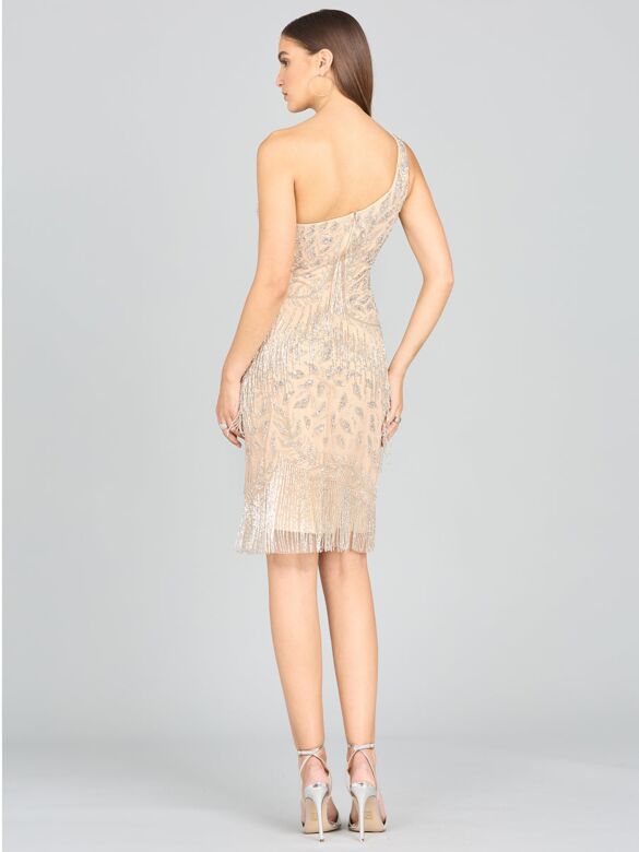 Lara 29140 One Shoulder Fringe Dress