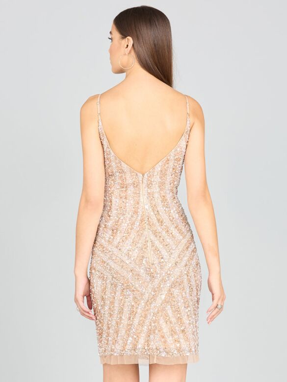 Lara 29217 Spaghetti Straps Geometric Dress