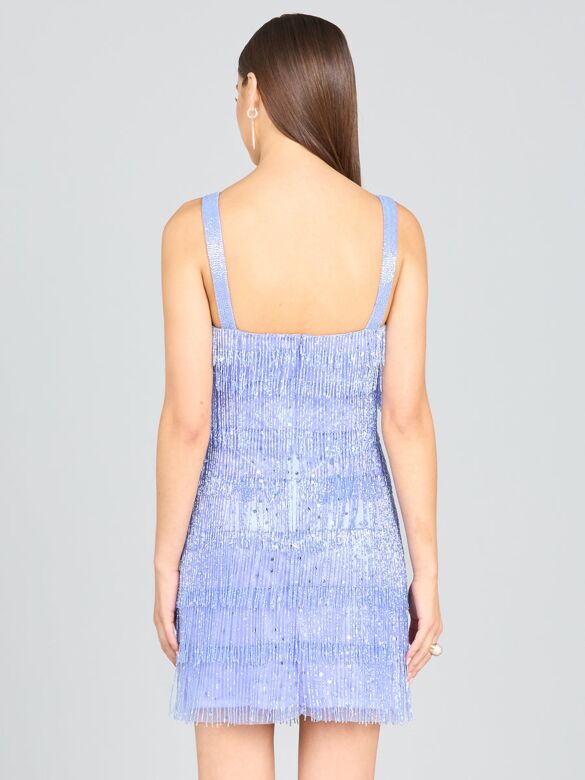 Lara 29488 Two Strap Layered Fringe Dress