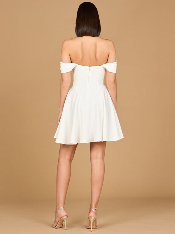 Lara 51206 Short Off The Shoulder Ivory Wedding Dress