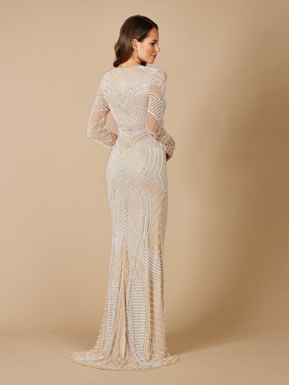 Lara 51110 Long Sleeves V-Neck Wedding Dress