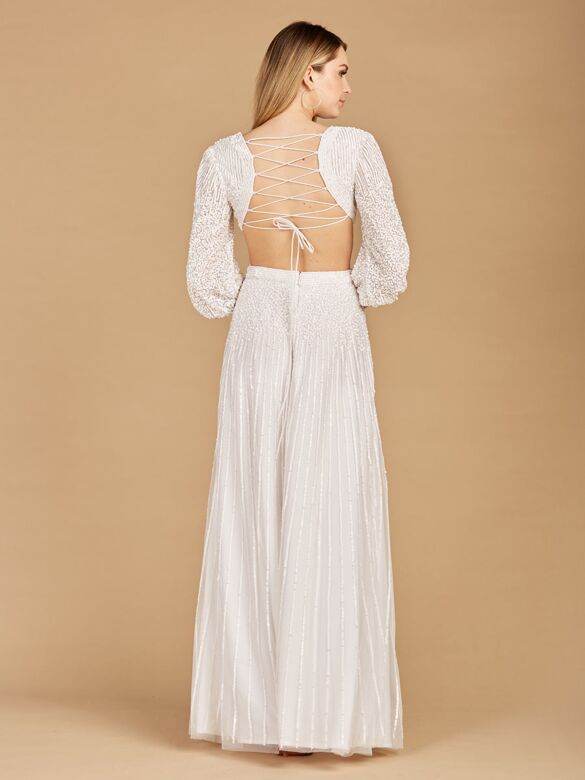 Lara 51119 Lace-Up Back Cutout Wedding Dress