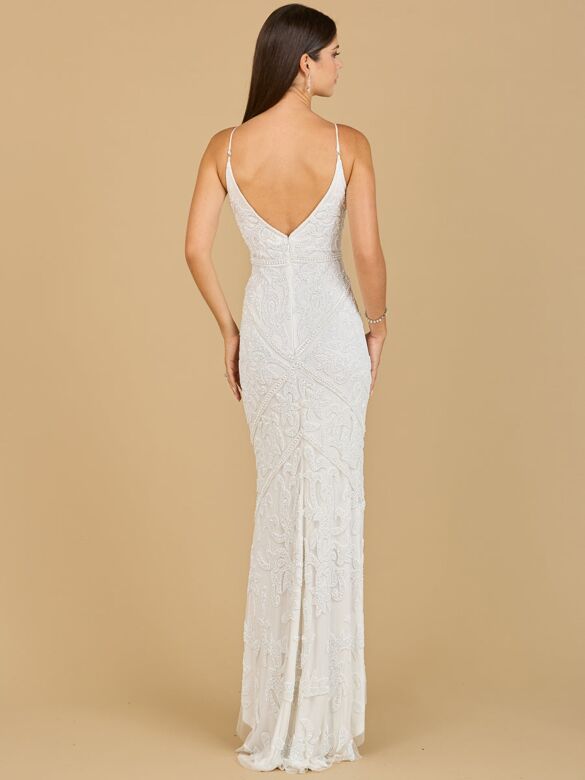 Lara 51140 Bare Back Spaghetti Straps Bridal Dress