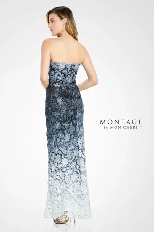 Montage by Mon Cheri M506 Ombre Lace Strapless Dress