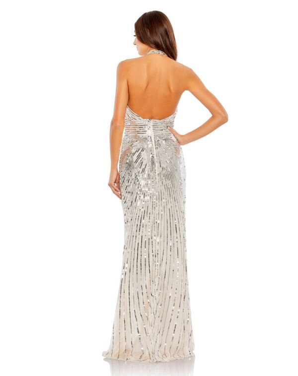 Mac Duggal 5650 Cross Halter Sequin Dress