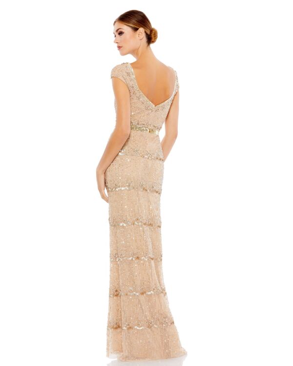 Mac Duggal 9089 Queen Anne Neckline Beaded Dress