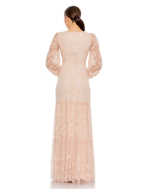 Mac Duggal 9197 Illusion Sleeve Embellished Dress
