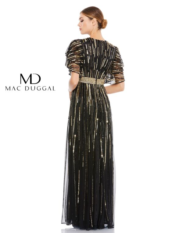 Mac Duggal 93582 Flare Sleeve Embellished Dress