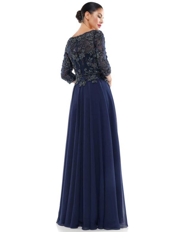 Marsoni MV1051 Beaded Bodice Three Quarter Sleeve Dress