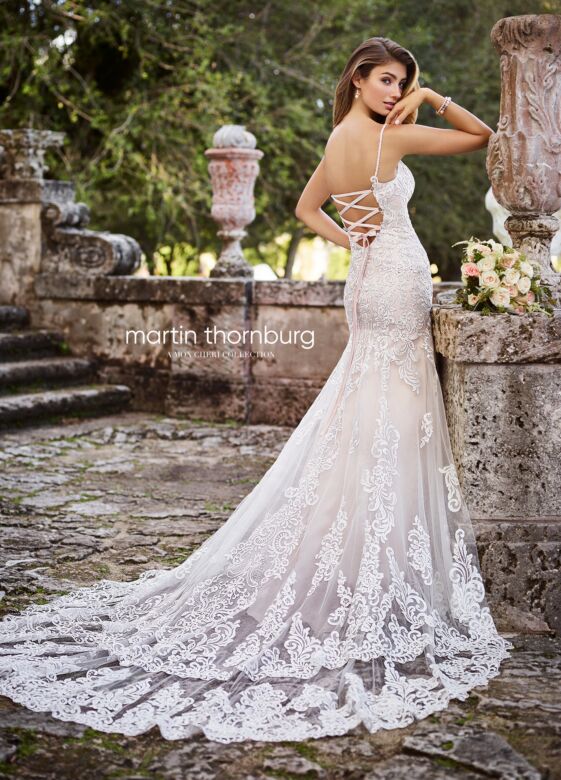 Martin Thornburg for Mon Cheri 218216 Francesca Laced-Up Back Wedding Gown