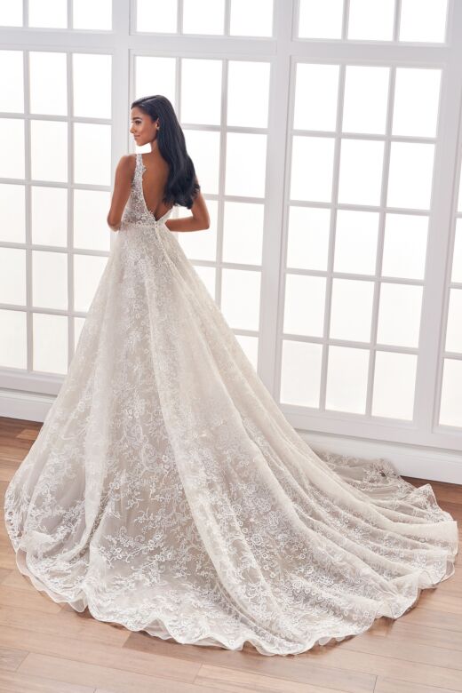 Martin Thornburg MT1414 Misty Plunging Neck Open Back Wedding Dress