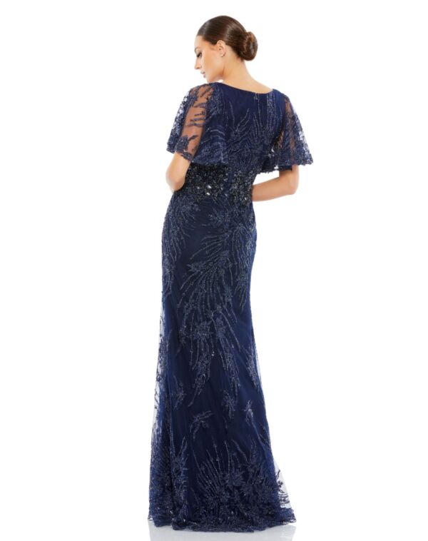 Mac Duggal 67493 Flare Sleeve Floral Dress