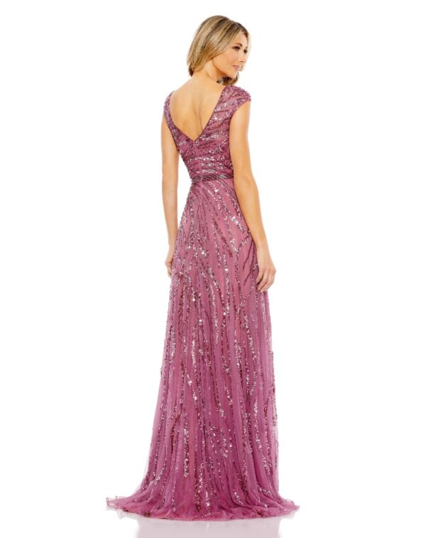 Mac Duggal 5445 Cap Sleeve Embellished Dress