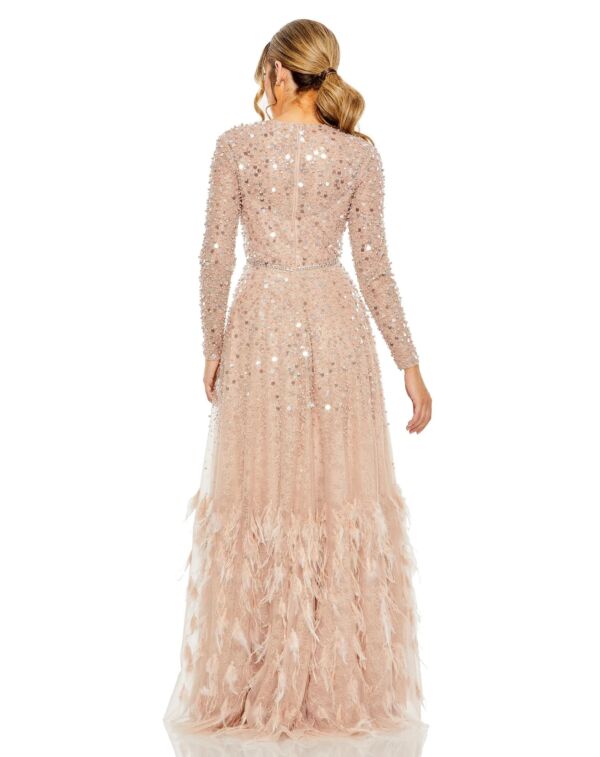 Mac Duggal 11782 Feather Skirt Paillettes Dress