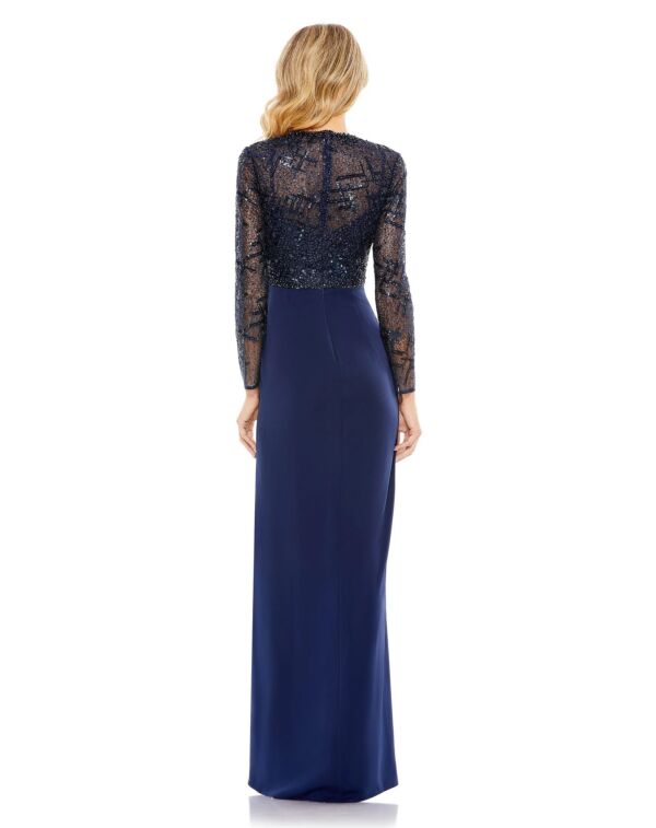Mac Duggal 20340 High Slit Embellished Bodice Dress