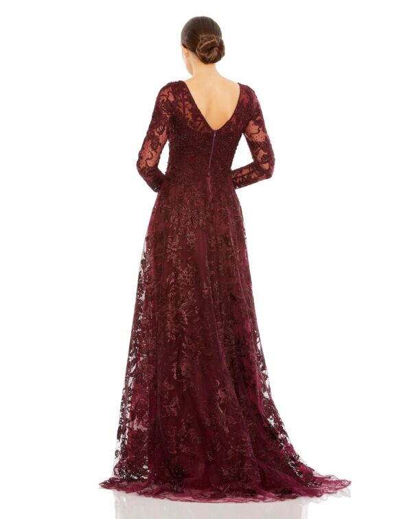 Mac Duggal 20409 Long Sleeve Beaded Embroidery Dress
