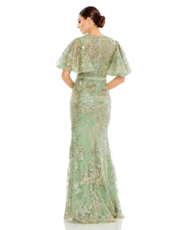 Mac Duggal 20438 Flutter Sleeve Embroidered Dress