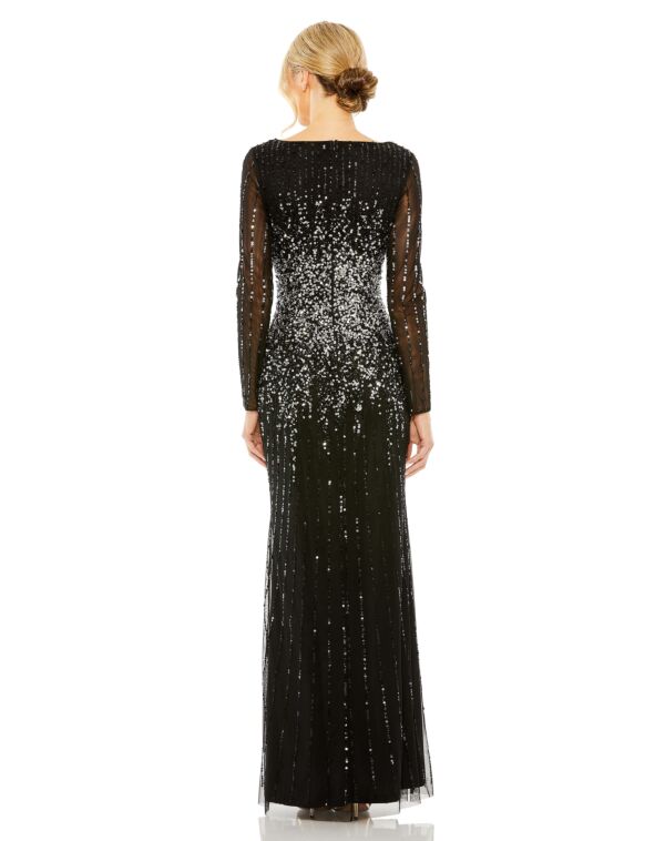 Mac Duggal 9226 Boat Neck Sequin Dress