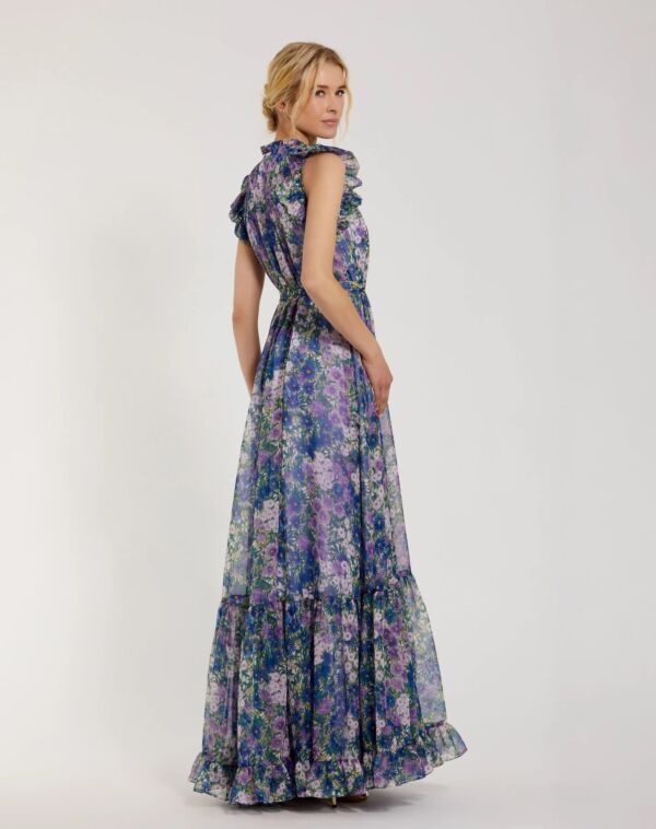 Mac Duggal 56116 High Neck Peasant Skirt Dress