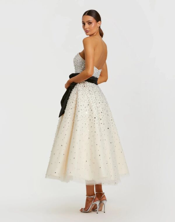 Mac Duggal 11983 Beaded A-Line Bow Belt Dress