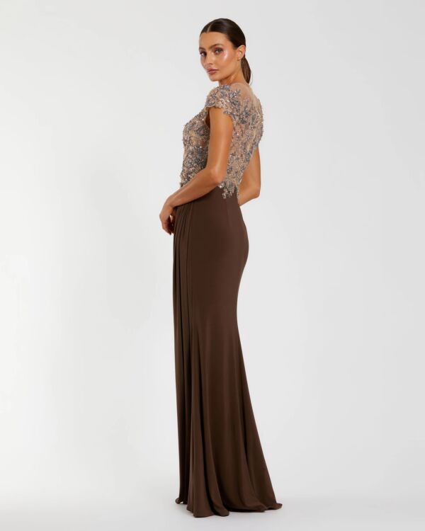 Mac Duggal 21100 Jewel Illusion Neckline Embellished Bodice Dress