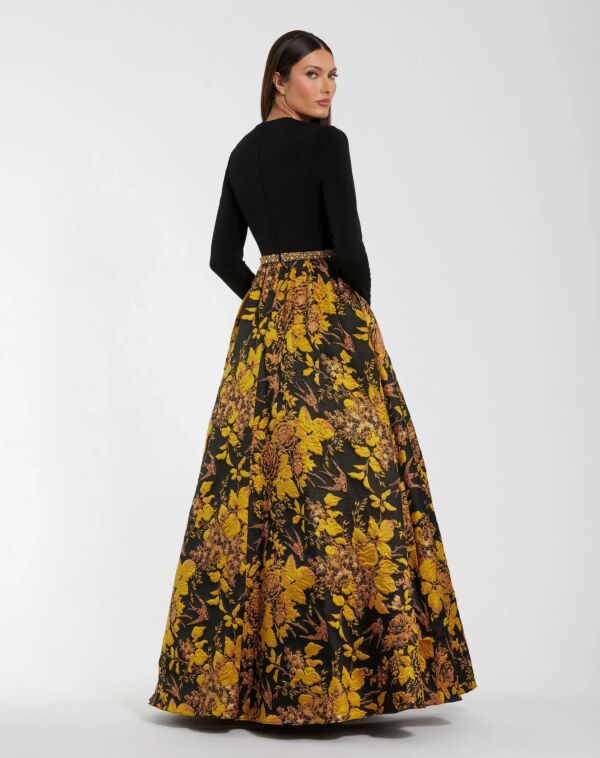 Mac Duggal 69000 Beaded Waist Long Sleeve Dress