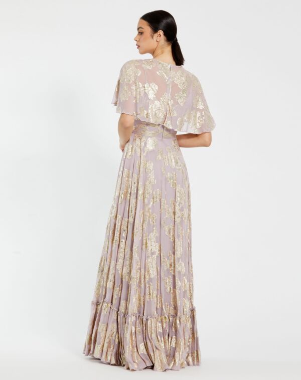 Mac Duggal 9304 High Neckline Short Cape Sleeves Dress