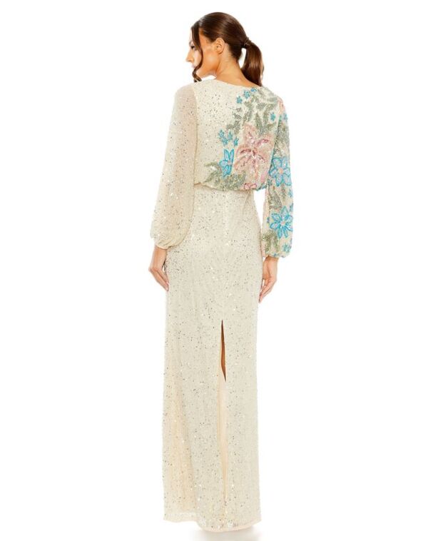 Mac Duggal 5615 Blouson Top Floral Dress